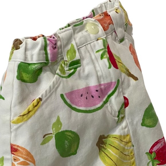 (4-115) Gymboree White Skort with Fruit Two Front Pockets & Zipper - Picture 4 of 10